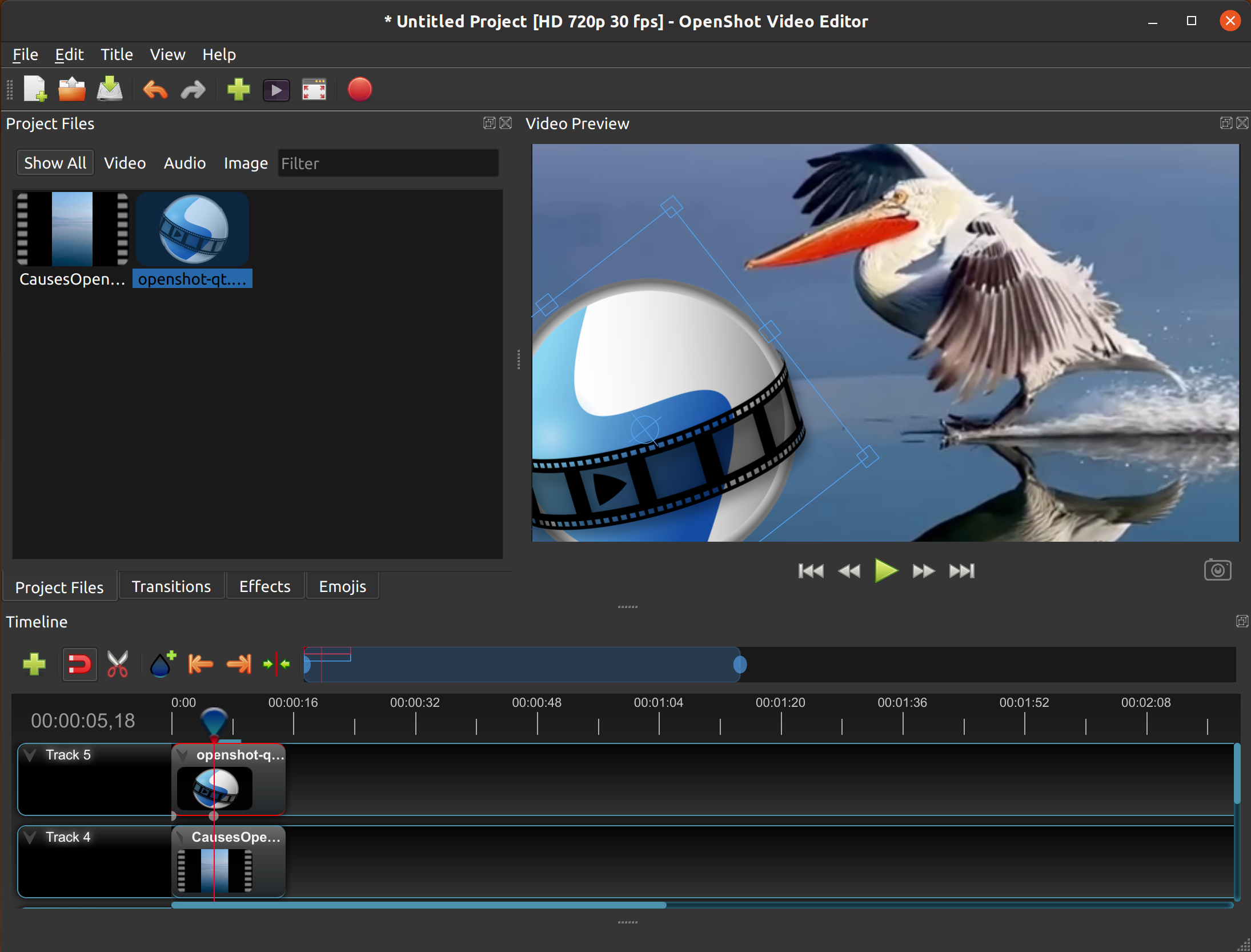 OpenShot Video Editor 3.1.1 - main user interface screen